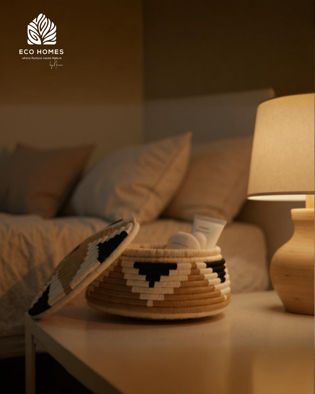 Geo Weave Lidded Basket