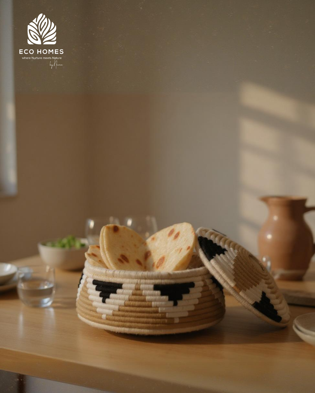 Geo Weave Lidded Basket