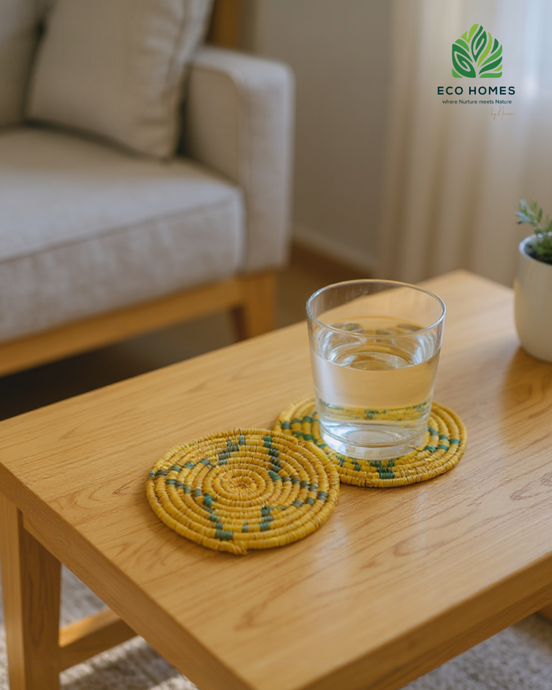 Sunburst Woven Coasters – Set of 2