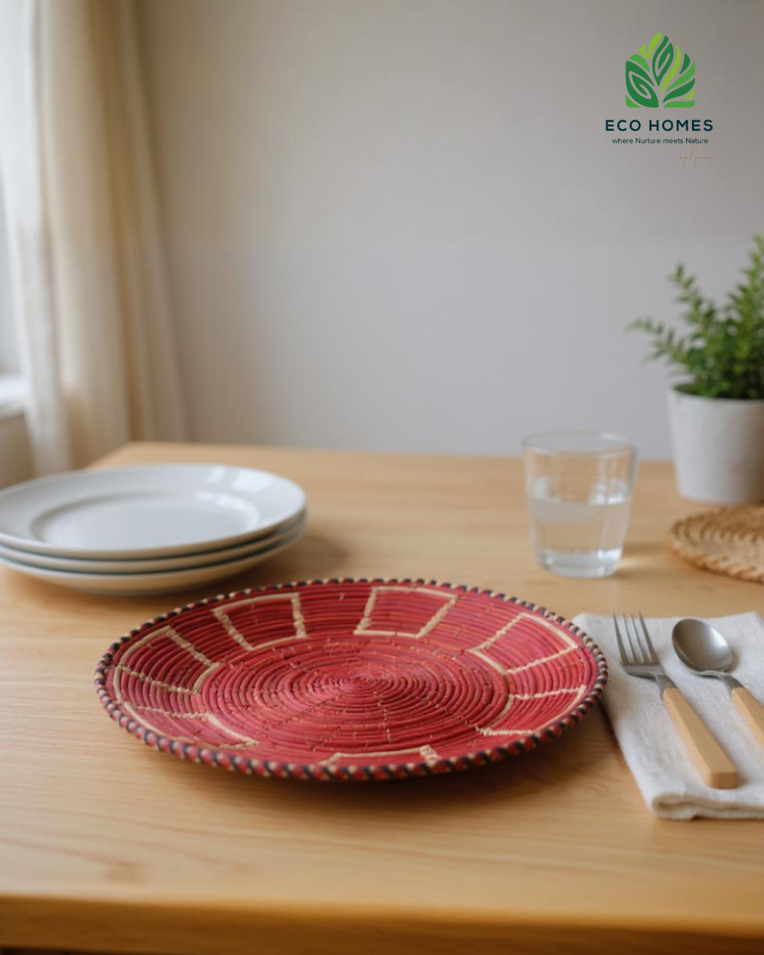 Handwoven Red Dining Mat / Plate