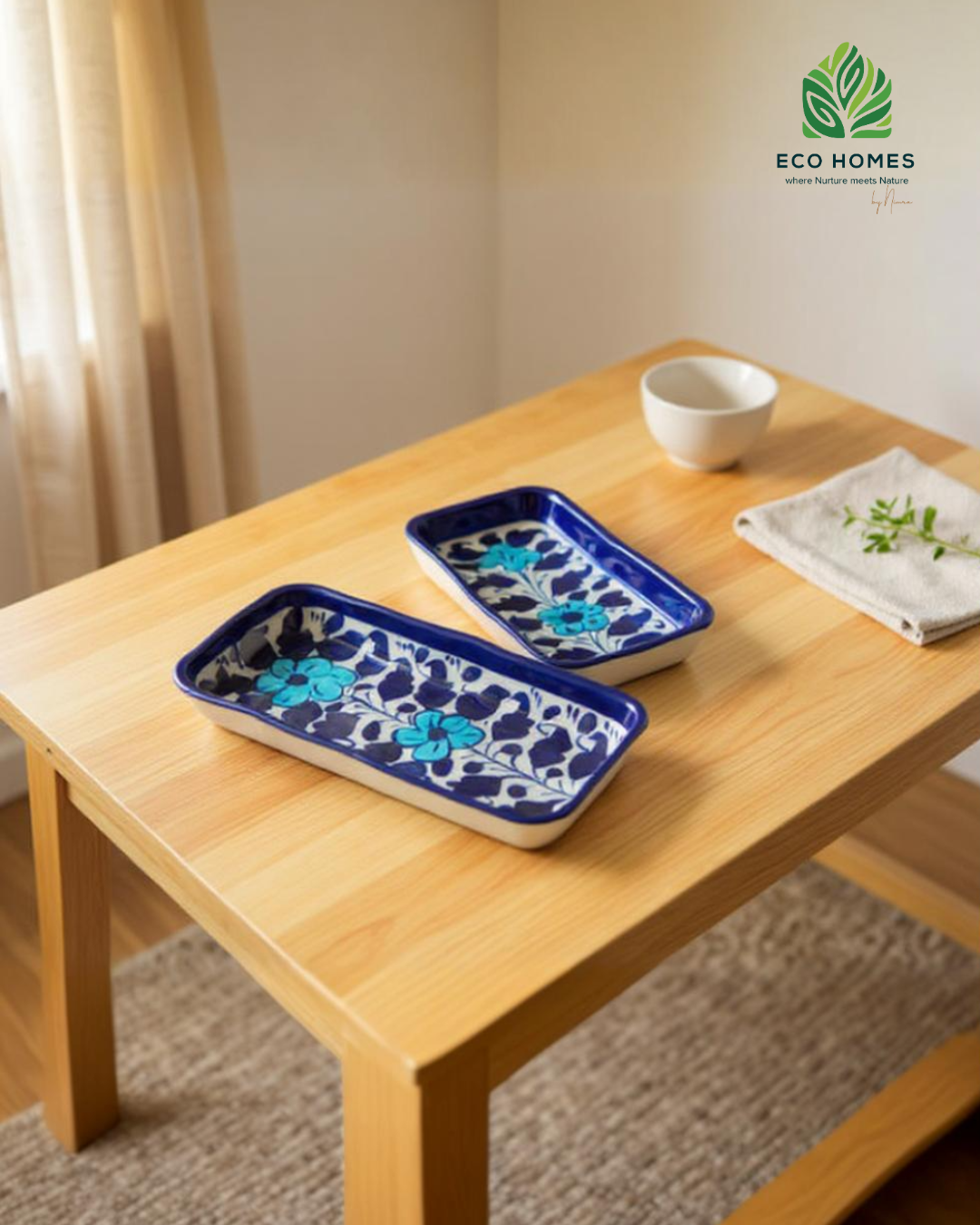 Bloom Blue Pottery Tray