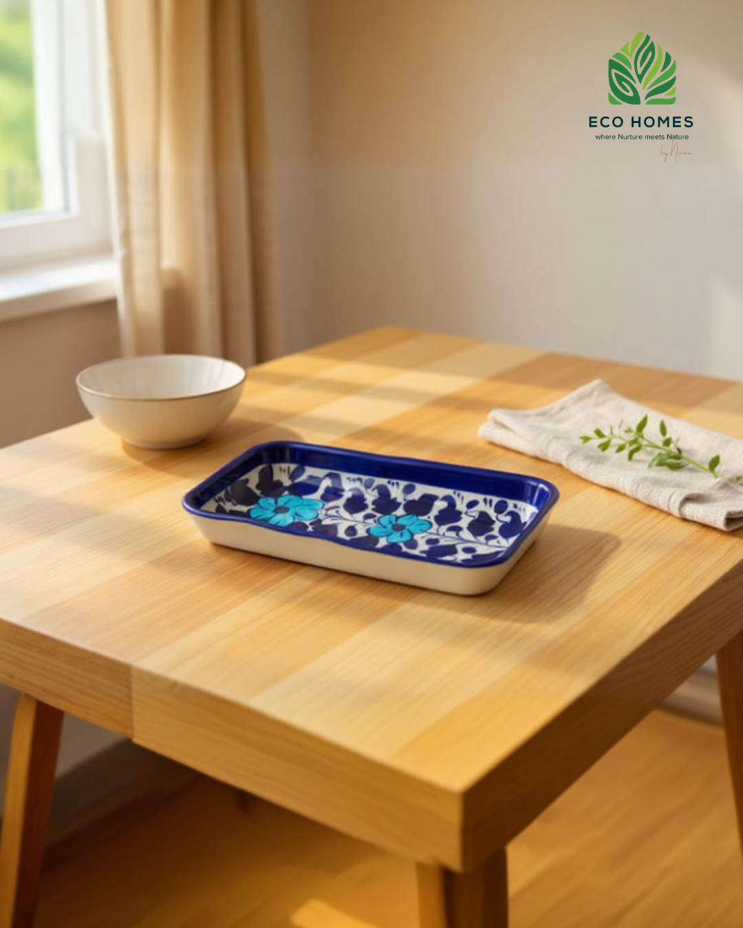 Bloom Blue Pottery Tray
