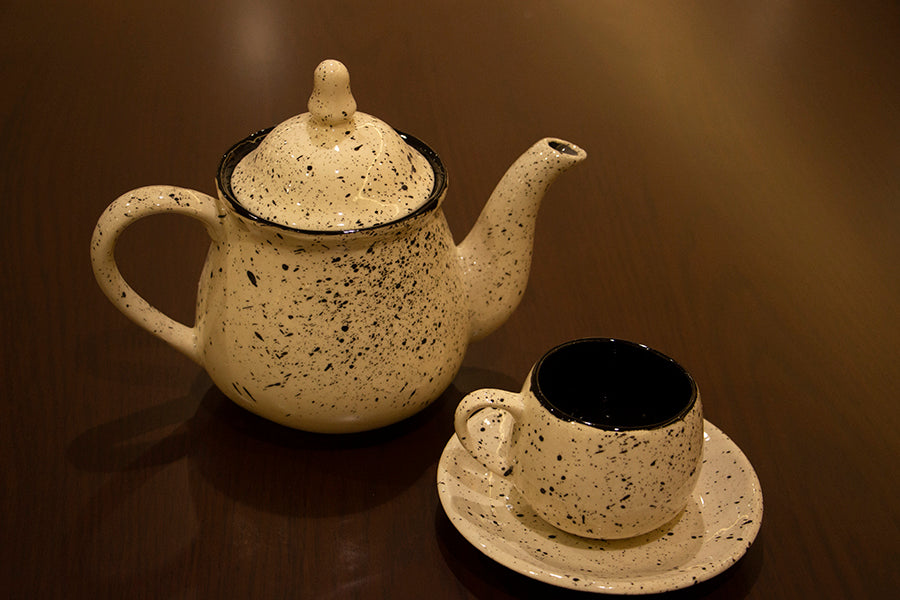 Off-White Ceramic Tea Set