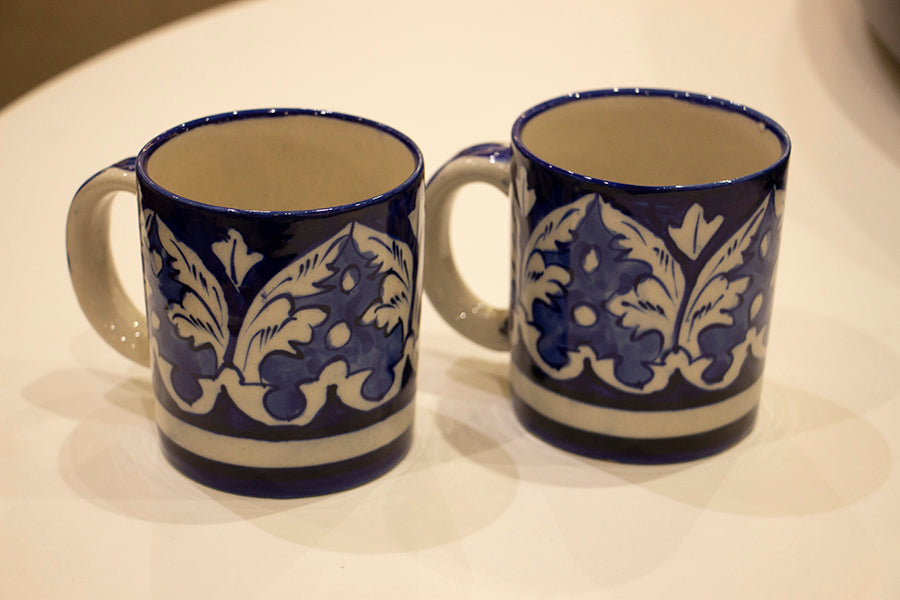 Blue Pottery Mugs